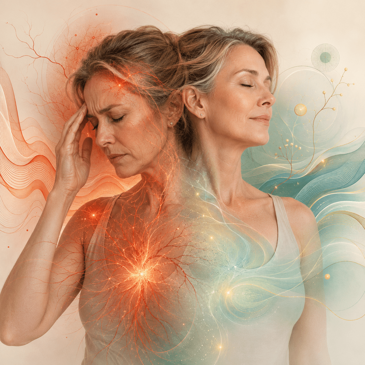 Stress to calm transformation graphic
